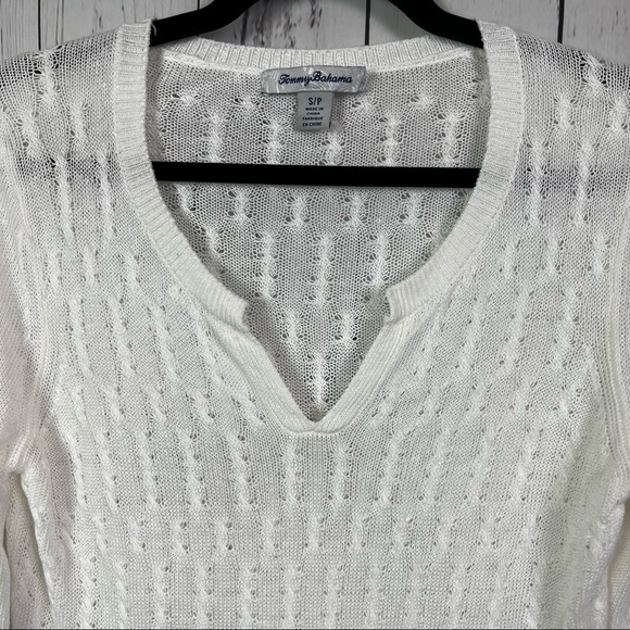 Tommy Bahama 100% linen white sweater - Picture 2 of 8